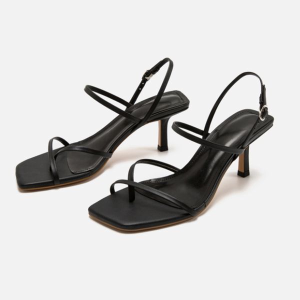 

Women Sandals Woman Sexy Thin Heels 2021 Summer Female Fashion Square Toe High Heels Ladies Elegant Slides Narrow Band Shoes, White
