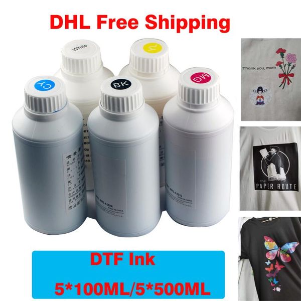 

5*100ml/5*500ml dtf ink kit film transfer for direct printer printing pet printers