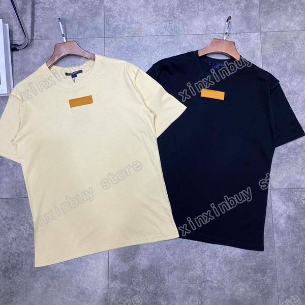 

21ss men printed t shirts chest label letter clothes short sleeve mens tag letters polo black red 05, White;black