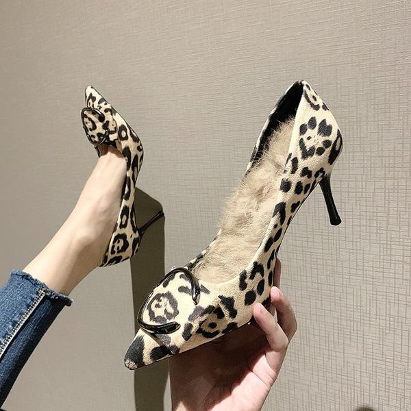 

dress shoes 2021 leopard print pumps women high heels wedding stilettos office shoe woman shallow tenis feminino zapatillas mujer, Black