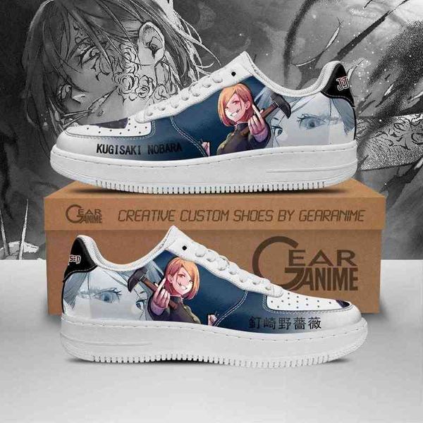 

diy anime shoes kugisaki nobara jujutsu kaisen air sneakers custom casual running sport walking lightweight tennis, Black