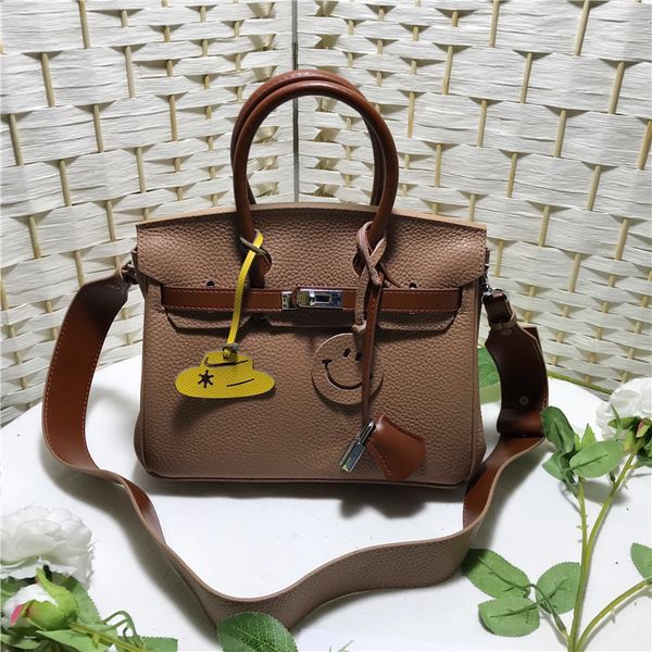 

new style bag lychee pattern layer cowhide silver buckle fashion single shoulder messenger handbag leather color blocking tide