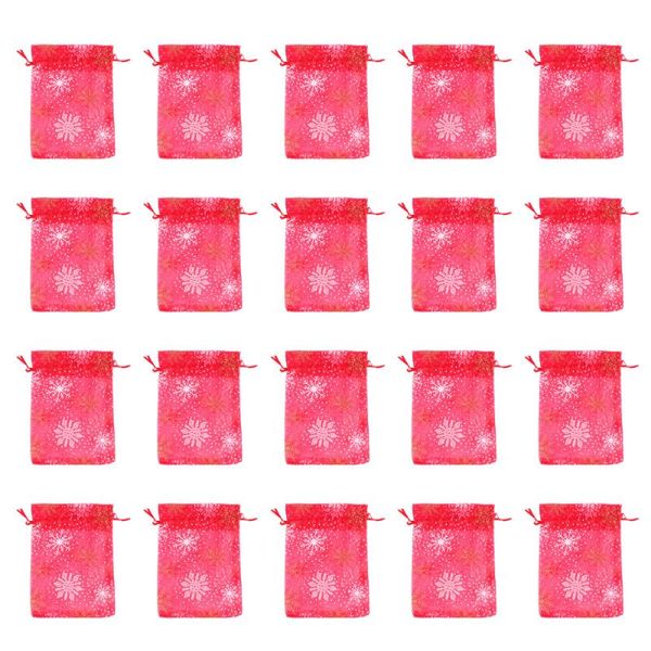 

gift wrap 20pcs snowflake candy bags drawstring storage organza pouch