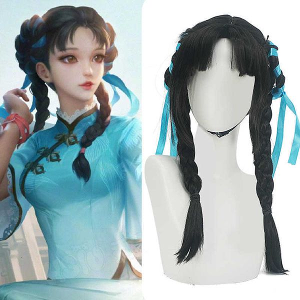 

the king glorifi yu remembers the girls of xi shi in jiangnan cosplay fake hair modeling animation wig, Black
