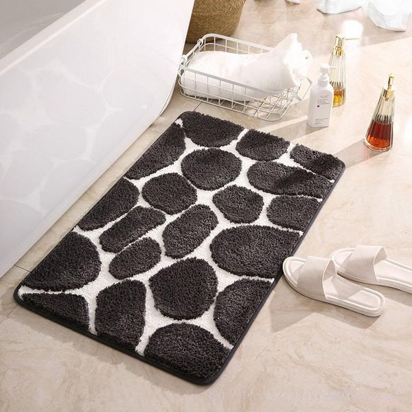 

bath mats decorative mat household foot bathroom non-slip flocking floor gray khaki