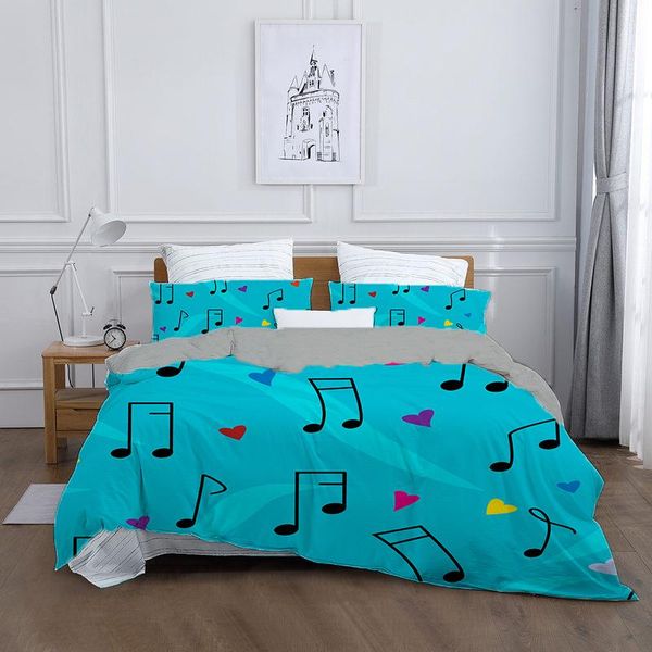 

bedding sets music notation print set kid bedroom duvet cover pillow case twin king full size soft home textile