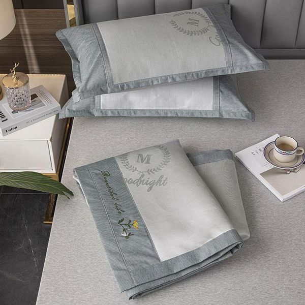 

bedding sets embroidered ice silk mat three-piece multi-style foldable water washing double single