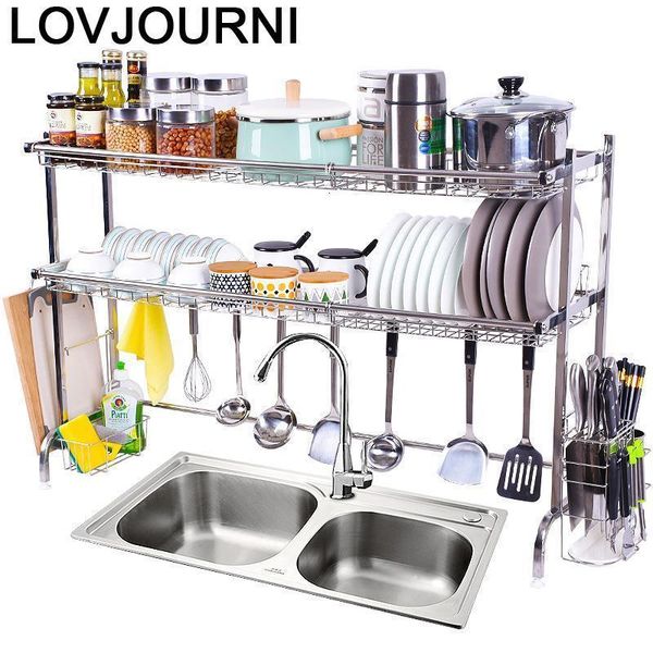 

sink organizer dish de malzemeleri stainless steel cuisine organizador cocina cozinha mutfak kitchen storage rack holder & organization