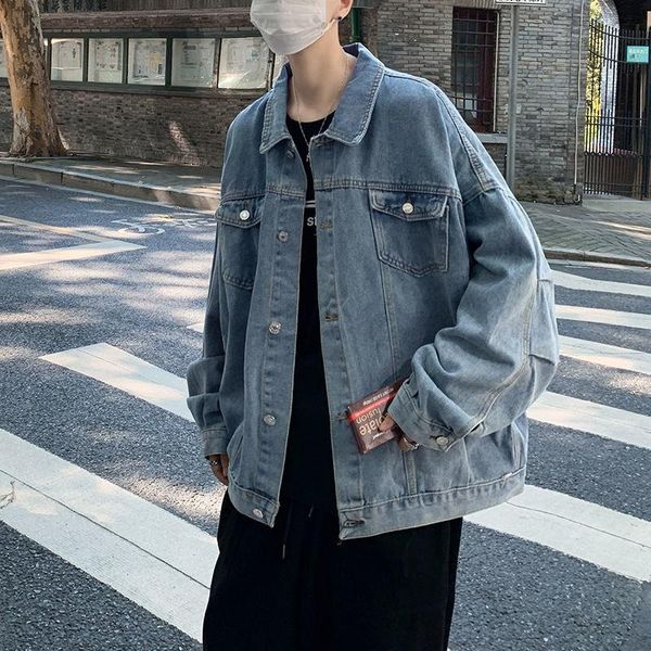 

men's jackets jacket cowboy coat solid color mens clothing casual fashion spring and autumn trend style handsome tidal current, Black;brown