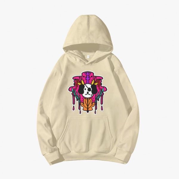 

men's hoodies & sweatshirts hoody man warm plush sportswear long sleeve clothes one-eyed dog print sweater casual pocket winter autumn, Black