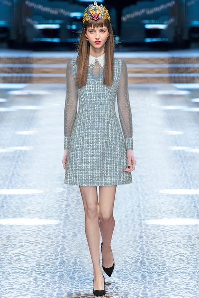 

embroidered doll collar see-through mesh stitching long sleeves fitted waist bubble large swing plaid student dress autumn new, Black;gray