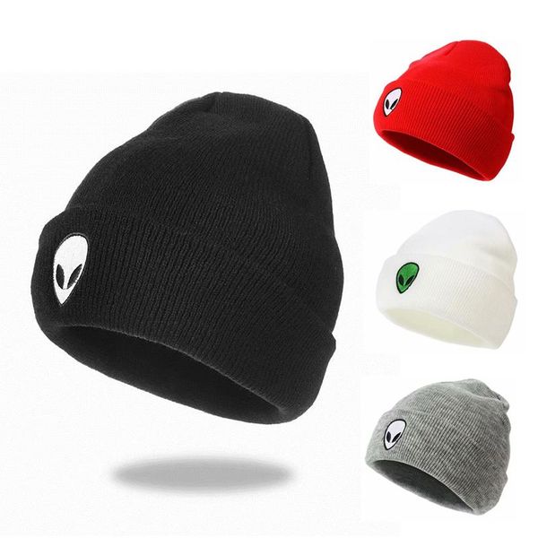 

beanies thicken knitted hat beanie hip-hop skull pattern embroidery men and women warm