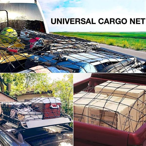 

car organizer 1 pcs universal trunk luggage storage cargo organiser protection hooks mesh accessories 120x90cm net auto nets with ela h7j5