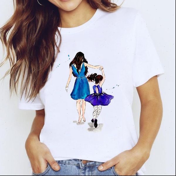 

t shirts women for cartoon mama girl mom love kawaii clothes clothing lady graphic shirt ladies female tee, White