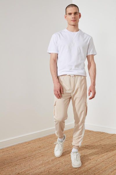 

running pants trendyol men 's regular fit sweatpants tmnss21ea0127, Black;blue