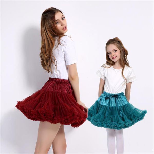 

summer kids baby girls womens skirts tutu ballerina pettiskirt fluffy children ballet for party dance princess girl tulle clothes, Blue
