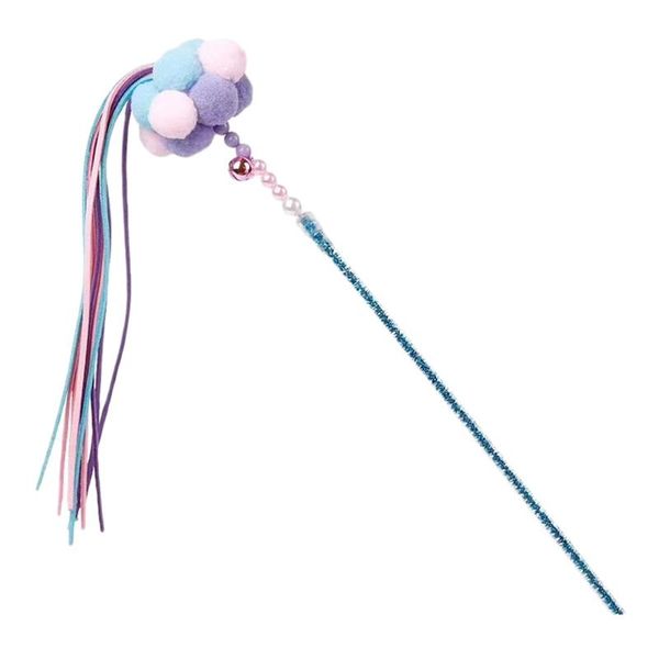 

cat toys 5pcs random color stick toy funny interactive flower ball kitten pet wand fun