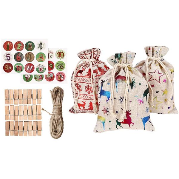 

christmas decorations 1 set of cloth bags drawstring gift bag hanging candy storage pouch