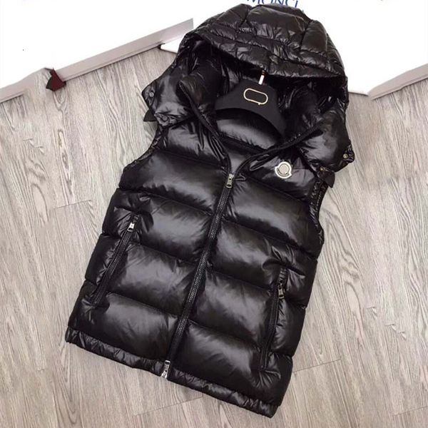 

down coat in autumn and winter, mongolia's vest for men women, hooded couples, thickened , large waistcoat outside wear, Black