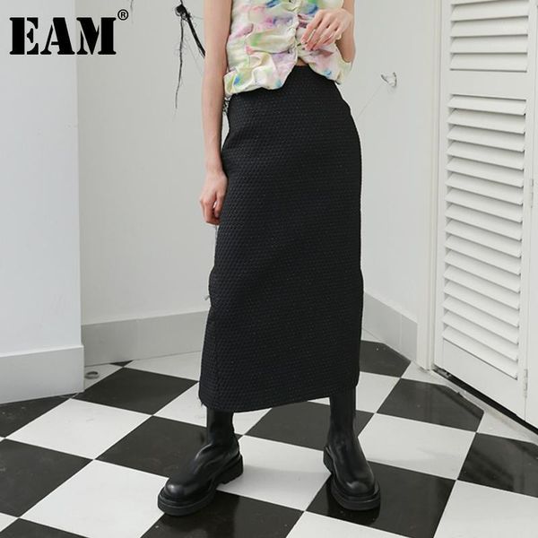 

skirts [] high waist black hollow out jacquard split joint long half-body skirt women fashion tide spring autumn 2022 1dd2405