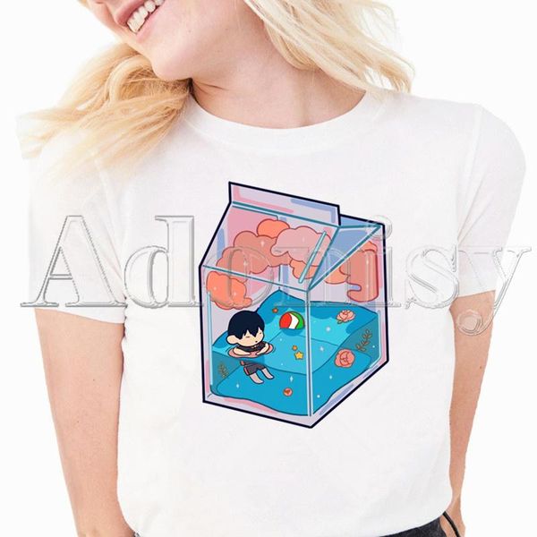 

women's t-shirt kageyama tobio women summer short sleeve fashion print lady t-shirts t shirt ladies womens graphic female tee, White