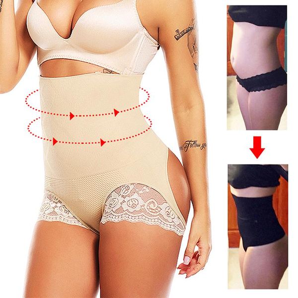 

women's shapers seamless corset underwear high waist shaper lingerie bulifter hip enhancer shapewear brief push up hips control panties, Black;white