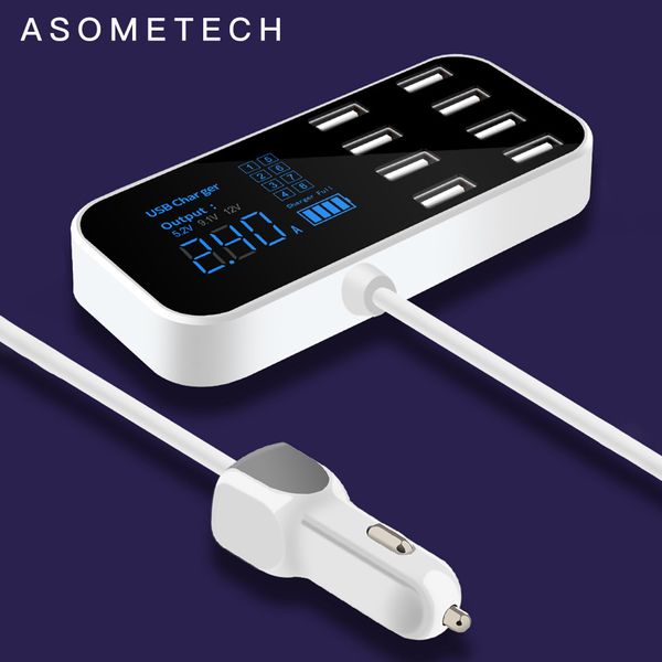 

8ports 40w quick charge 3.0 car adapter tablet usb qc3.0 fast phone charger for iphone xiaomi huawei samsung