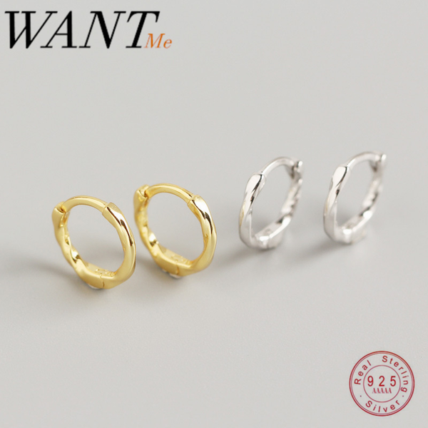 

other wantme genuine 100% 925 sterling silver minimalist round knot rope stud earrings for women daily life teen birthday jewelry gift, Golden;silver