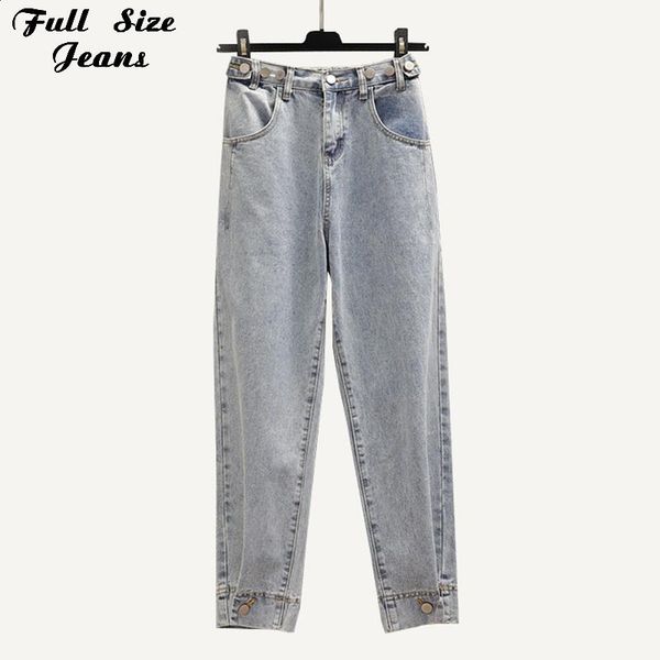 

plus size pants elastic waist design cut harem jeans mom women 4xl summer spring streetwear ankle-length harajuku pantalon femme