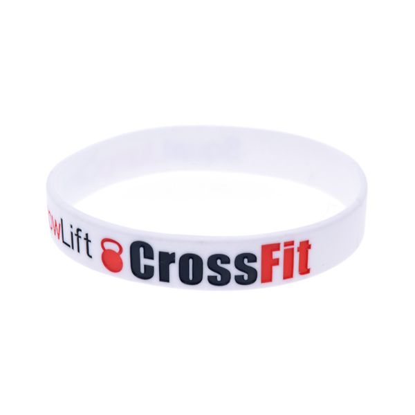 1 pc squat jump subir crossfit pulseira de borracha de silicone para presente esporte 1/2 polegada larga tamanho adulto preto e branco