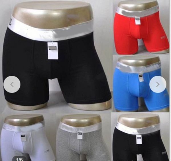 

bos long boxed cotton underwear men's, Black;white