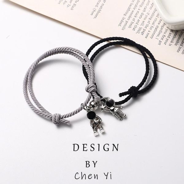 

charm bracelets 2pcs/set spaceman couple multi-color hand strap bracelet romantic femme bangles braceletsÂ deÂ cheville jewelry wholesale, Golden;silver