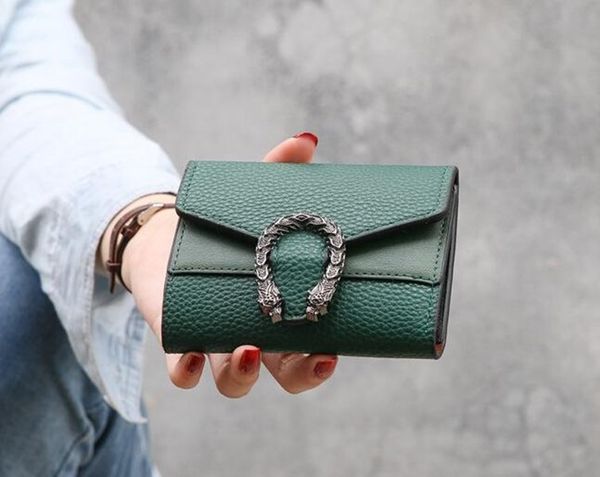 

6 colors wallets small wallet female short retro fold change purses red black green brown pure color mini womens bags factory price