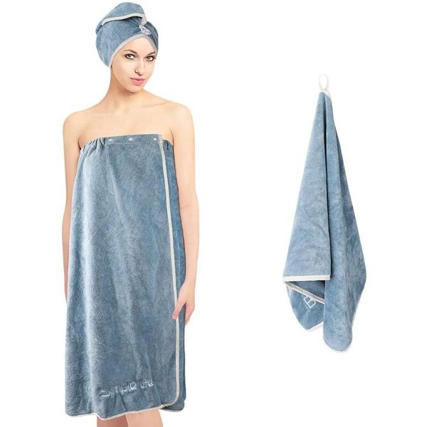 

towel bath sheet set 3 pcs bathroom towels women with snap closure quick dry hair wrap microfiber soft hand