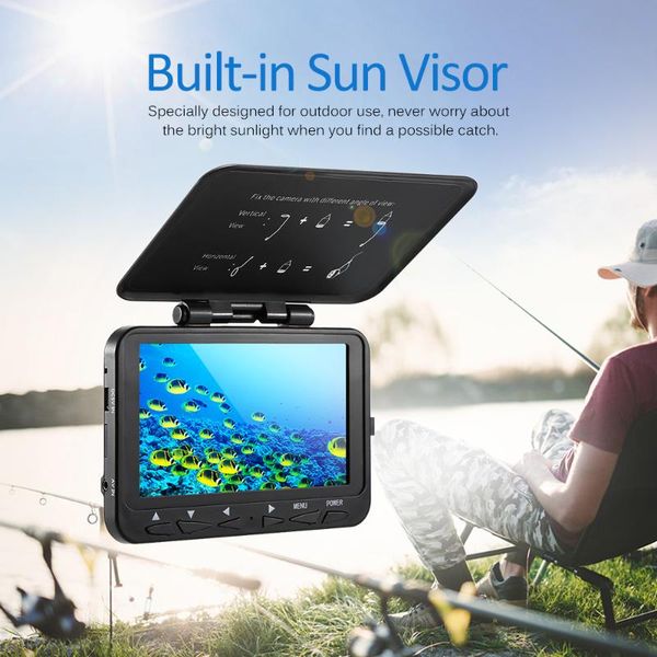 

fish finder 1000tvl fishing underwater ice camera with trolling reel 4.3" lcd monitor 8 leds night vision