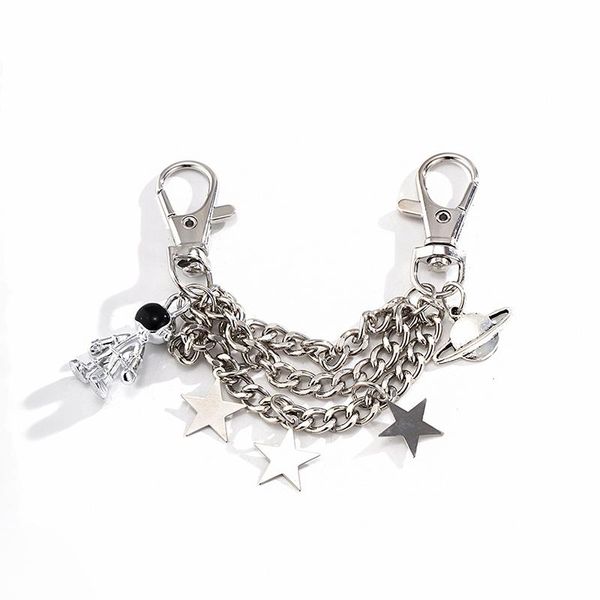 

personality star tassel astronaut pendant boot shoe chain jewelry hip hop anklet chains for woman party gift belts, Black;brown