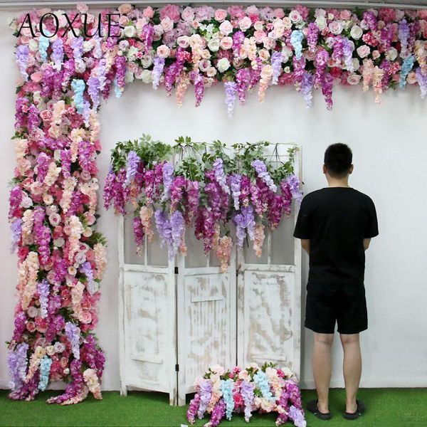

decorative flowers & wreaths 255/245cm diy wedding arrangement wisteria hanging orchid wall flower row rose artificial decoration arch backg