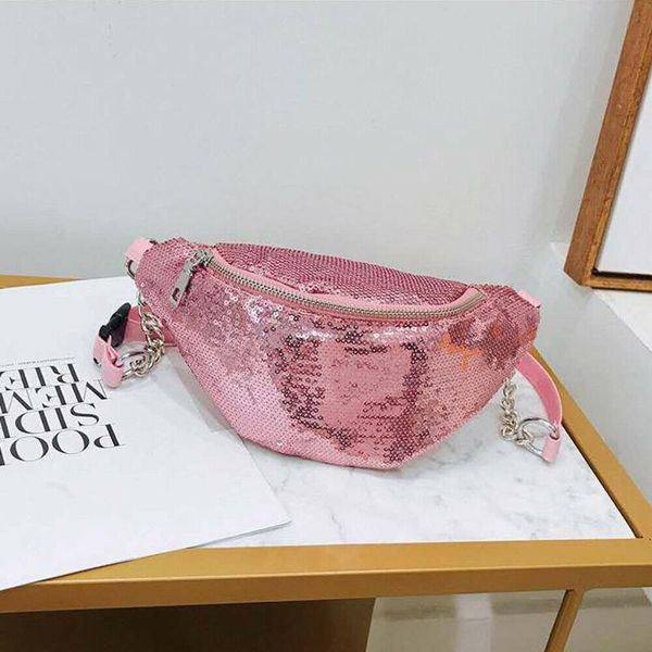 

waist bags sequins fanny pack hip hop women's bag fashion laser candy chest