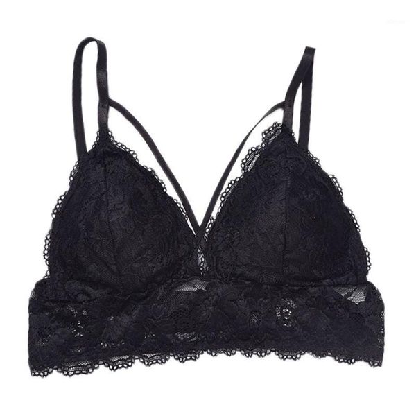 

fashion ladies lace beauty back no steel ring removable chest pad camisole bra camisoles & tanks, Black;white