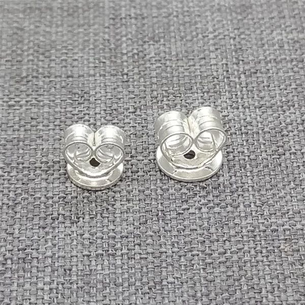 

stud 16pcs of 925 sterling silver earring ear back ser nut 5mm 6mm, Golden;silver