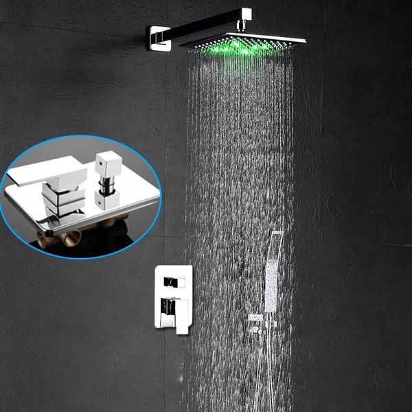 

inch led rain shower set el modern faucets and cold mixer brass bath system wall mounted bathroom sets