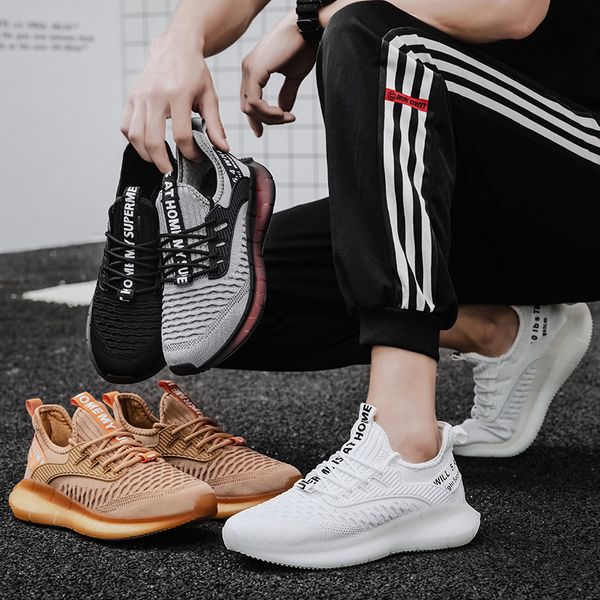 

breathable men shoes air cushion shock absorption men's running comfortable sneakers zapatillas hombre, Black;white