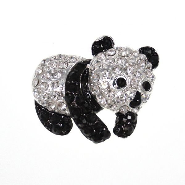 

fashion unique crystal rhinestones giant pandas animal brooch pin, Gray