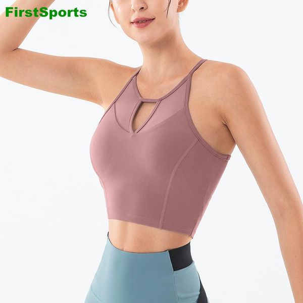 

gym clothing womens mesh spliced sports yoga bra vest backless breathable training jogging running shockproof fitness underwear, White;black