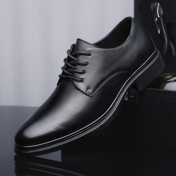 

dress shoes mens business oxfords office round toe black fashion lace-up men's formal men wedding party