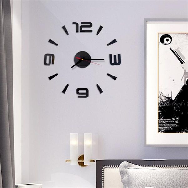 

3d diy roman numbers acrylic mirror wall sticker clock home decor mural decals stickers creative clocks