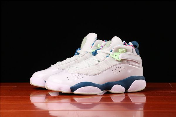 

genuine jumpman 6 generation women's high state basketball shoes,white and blue sports size 35---40