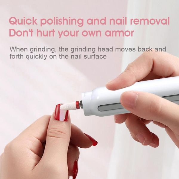 

nail drill & accessories electric mini pen machine 15000rpm portable led light manicure pedicure polisher grinding device