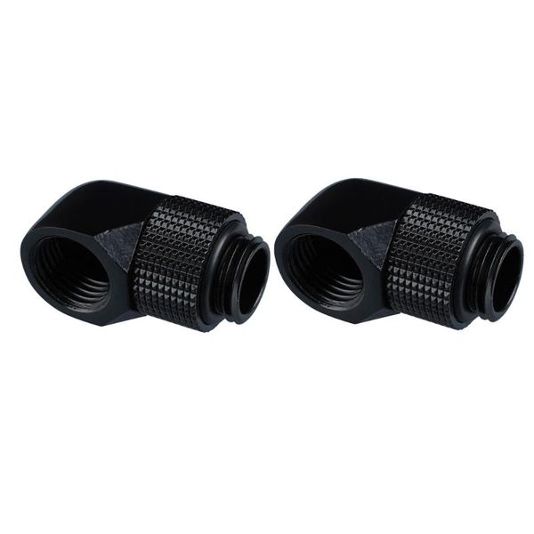 

fans & coolings 2pcs factory supply 90 degree 360 rotary fittings computer water cooling build elbow connector ,silver ,black