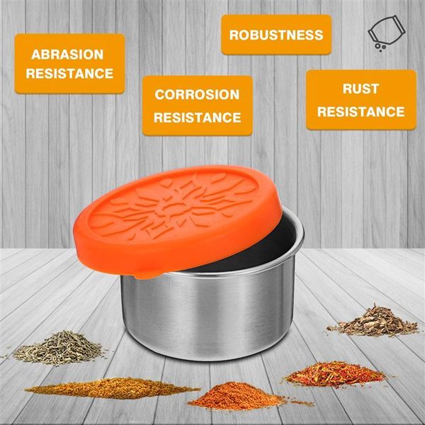 

1pc stainless steel seasoning saucer container tea can for home (assorted color) storage bottles & jars